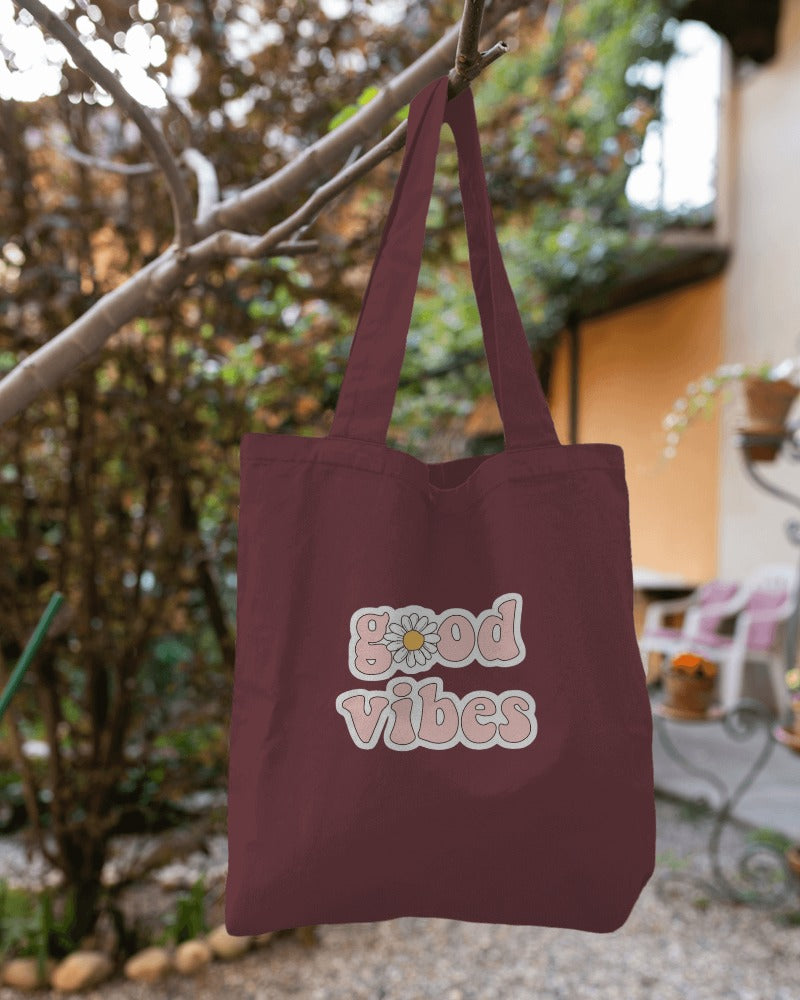Tote Bag - Good Vibes Pink Print