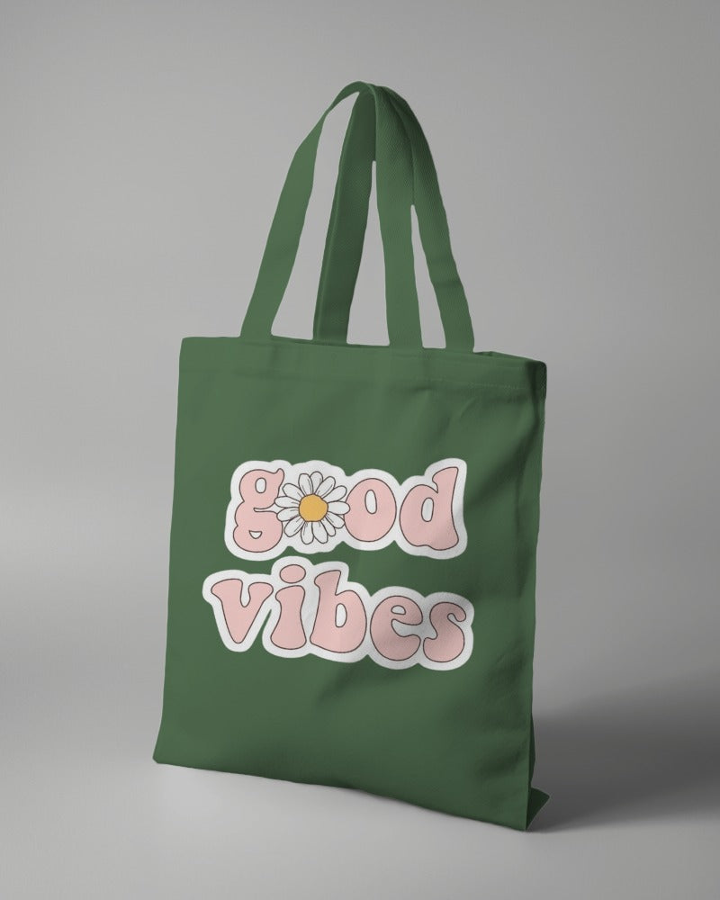 Tote Bag - Good Vibes Pink Print