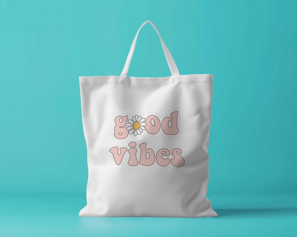 Tote Bag - Good Vibes Pink Print