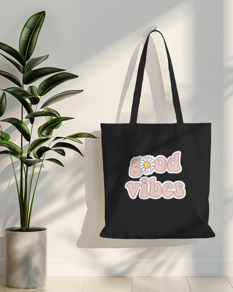 Tote Bag - Good Vibes Pink Print